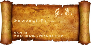 Gerzsenyi Márta névjegykártya