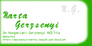 marta gerzsenyi business card